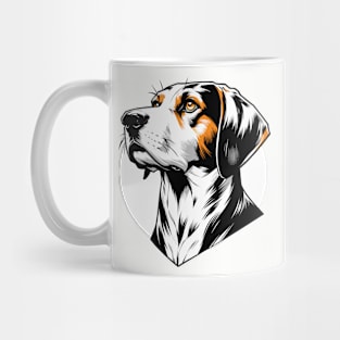 Stunning and Cool American Foxhound Monochrome and Gold Portrait for Father's Day Mug